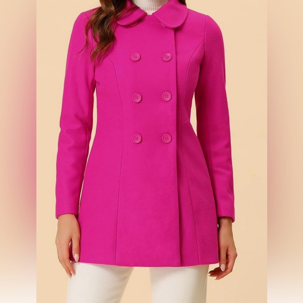 Allegra K new long coat color pink size X1